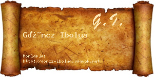 Göncz Ibolya névjegykártya