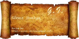 Göncz Ibolya névjegykártya